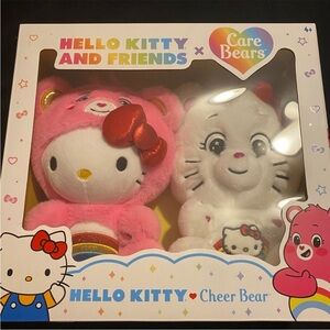 Hello Kitty & Friends Pink Plush and Care Bears White Plush Set
